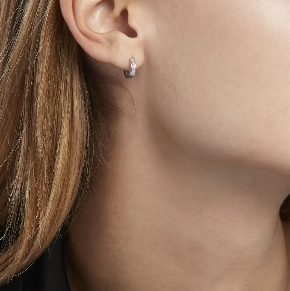 Créoles Alexa Argent Blanc Oxyde De Zirconium