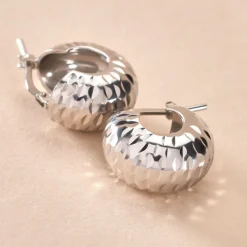 Créoles Amadi Argent Blanc