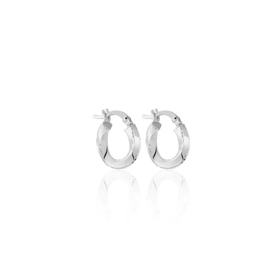 Créoles Argent Blanc Ava