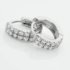 Créoles Argent Blanc Denice Oxydes De Zirconium