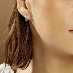 Créoles Argent Blanc Diane
