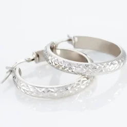 Créoles Argent Blanc Esmee