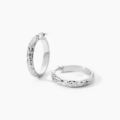 Créoles Argent Blanc Esmee