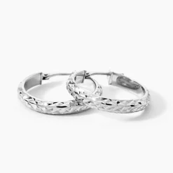 Créoles Argent Blanc Esmee