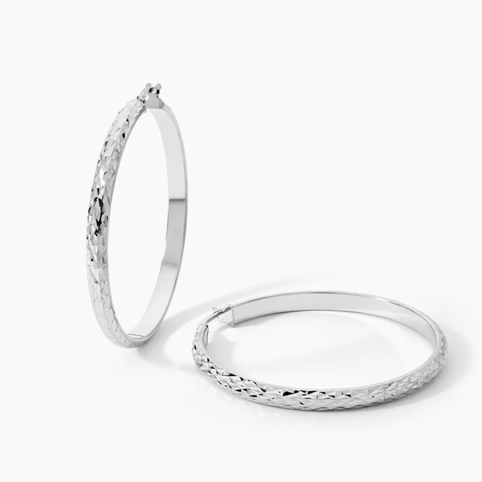 Créoles Argent Blanc Esmee