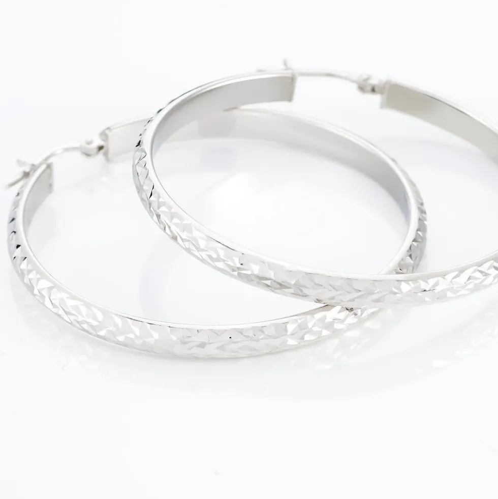 Créoles Argent Blanc Esmee
