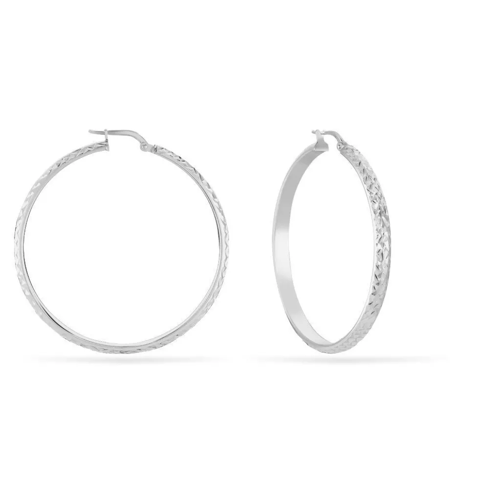 Créoles Argent Blanc Esmee
