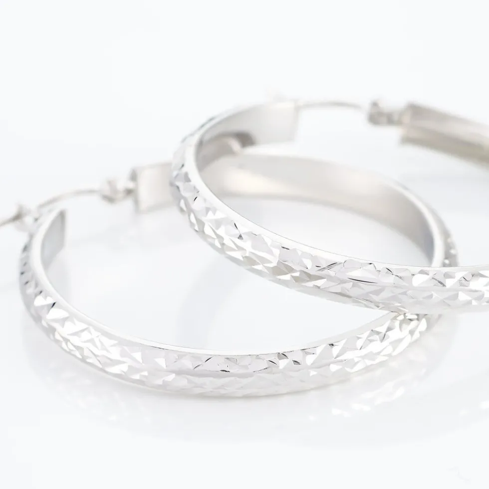 Créoles Argent Blanc Esmee