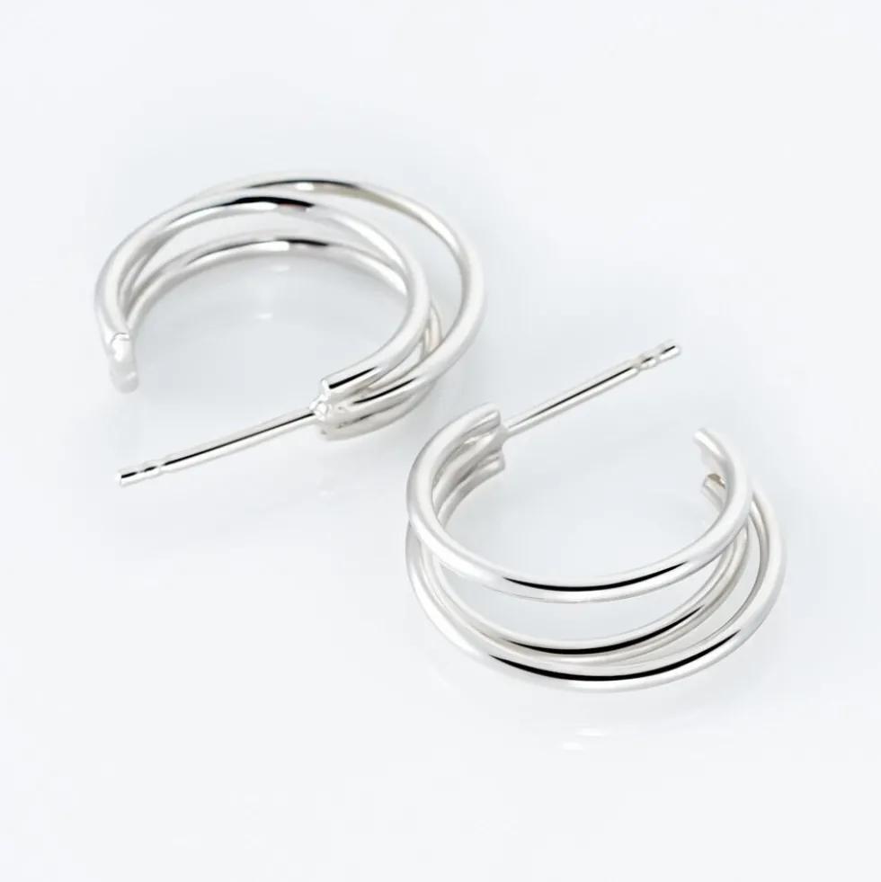 Créoles Argent Blanc Jukka