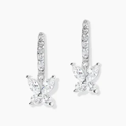 Créoles Argent Blanc Karitate Oxydes De Zirconium