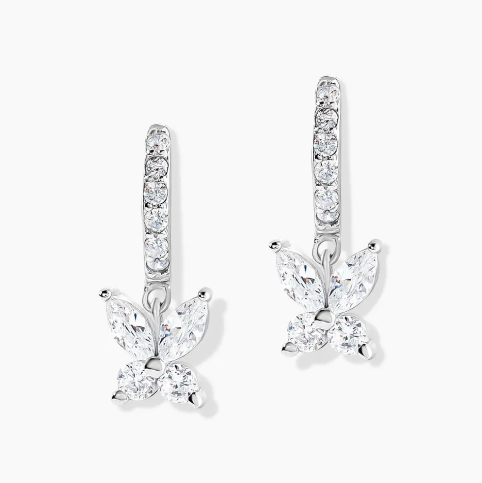 Créoles Argent Blanc Karitate Oxydes De Zirconium