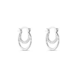 Créoles Argent Blanc Linnette Oxydes De Zirconium