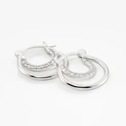 Créoles Argent Blanc Linnette Oxydes De Zirconium