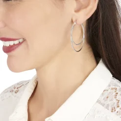Créoles Argent Blanc Marjorie
