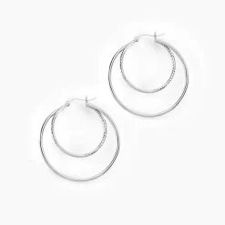 Créoles Argent Blanc Marjorie