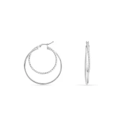Créoles Argent Blanc Marjorie