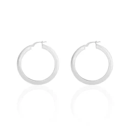 Créoles Argent Blanc Mila