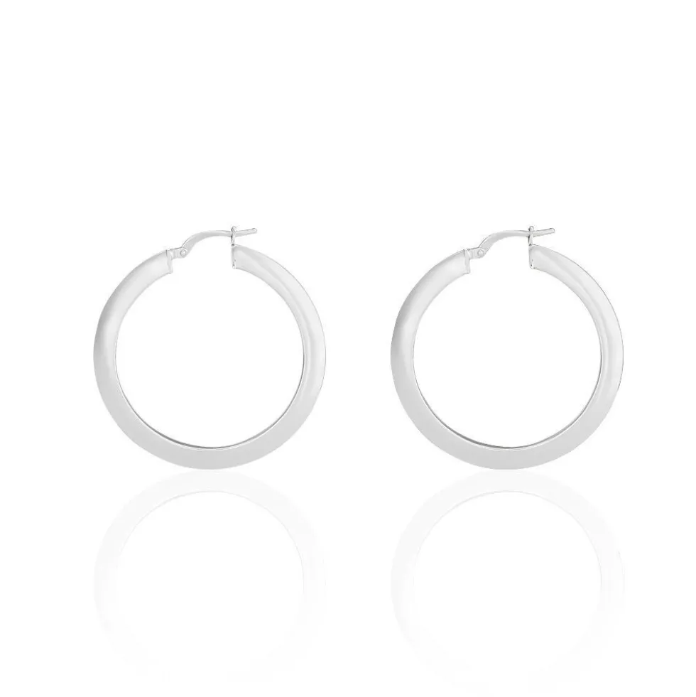 Créoles Argent Blanc Mila