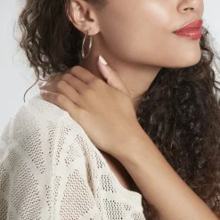 Créoles Argent Blanc Mila