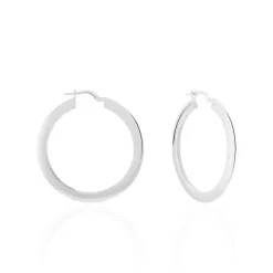 Créoles Argent Blanc Mila