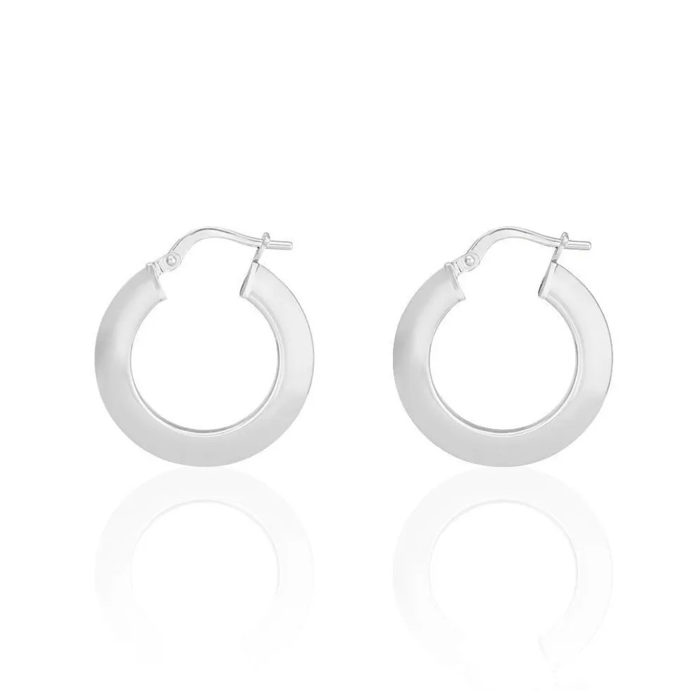 Créoles Argent Blanc Mila