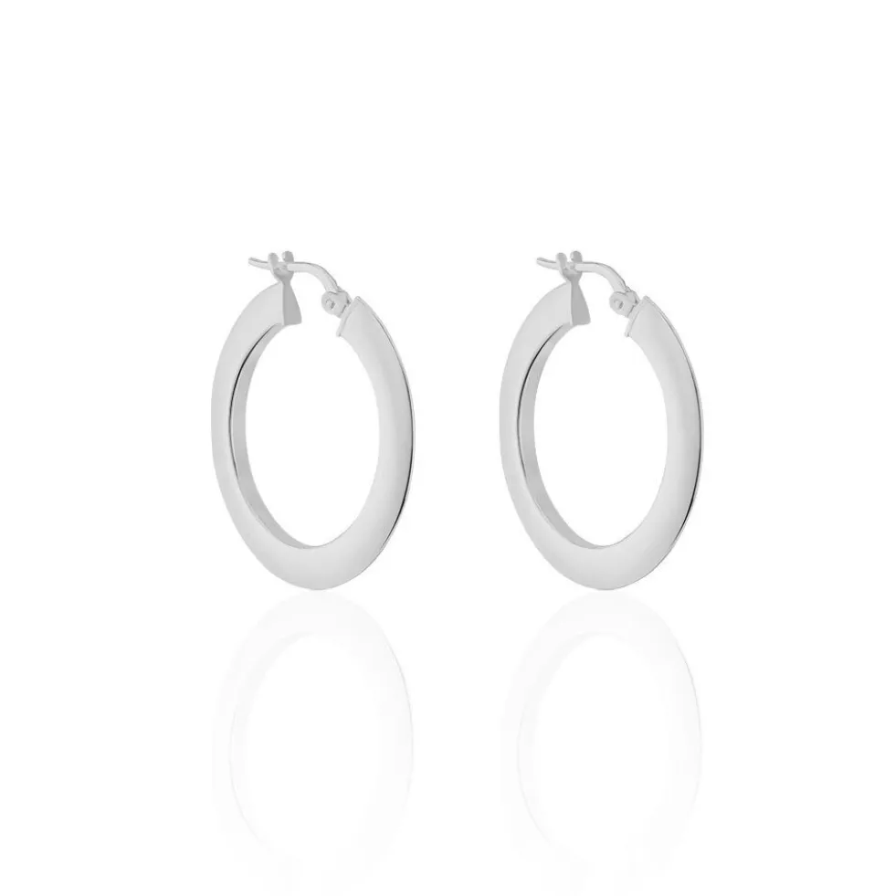 Créoles Argent Blanc Mila
