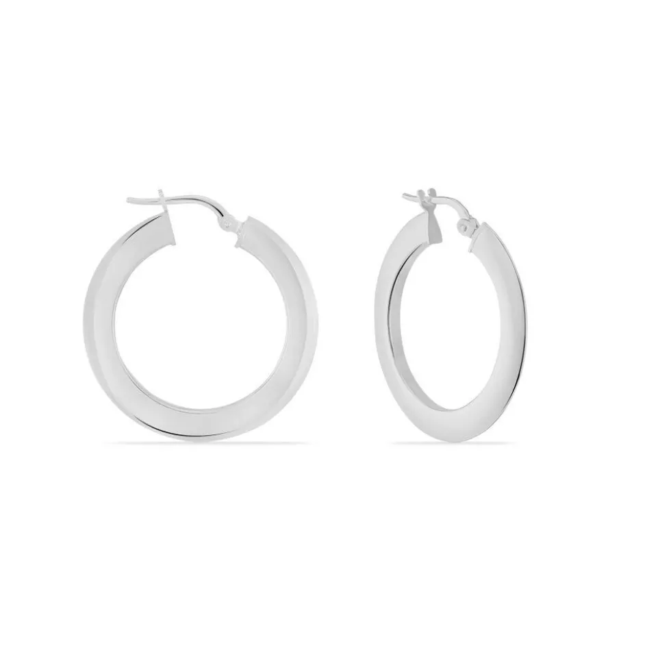 Créoles Argent Blanc Mila