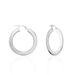 Créoles Argent Blanc Mila