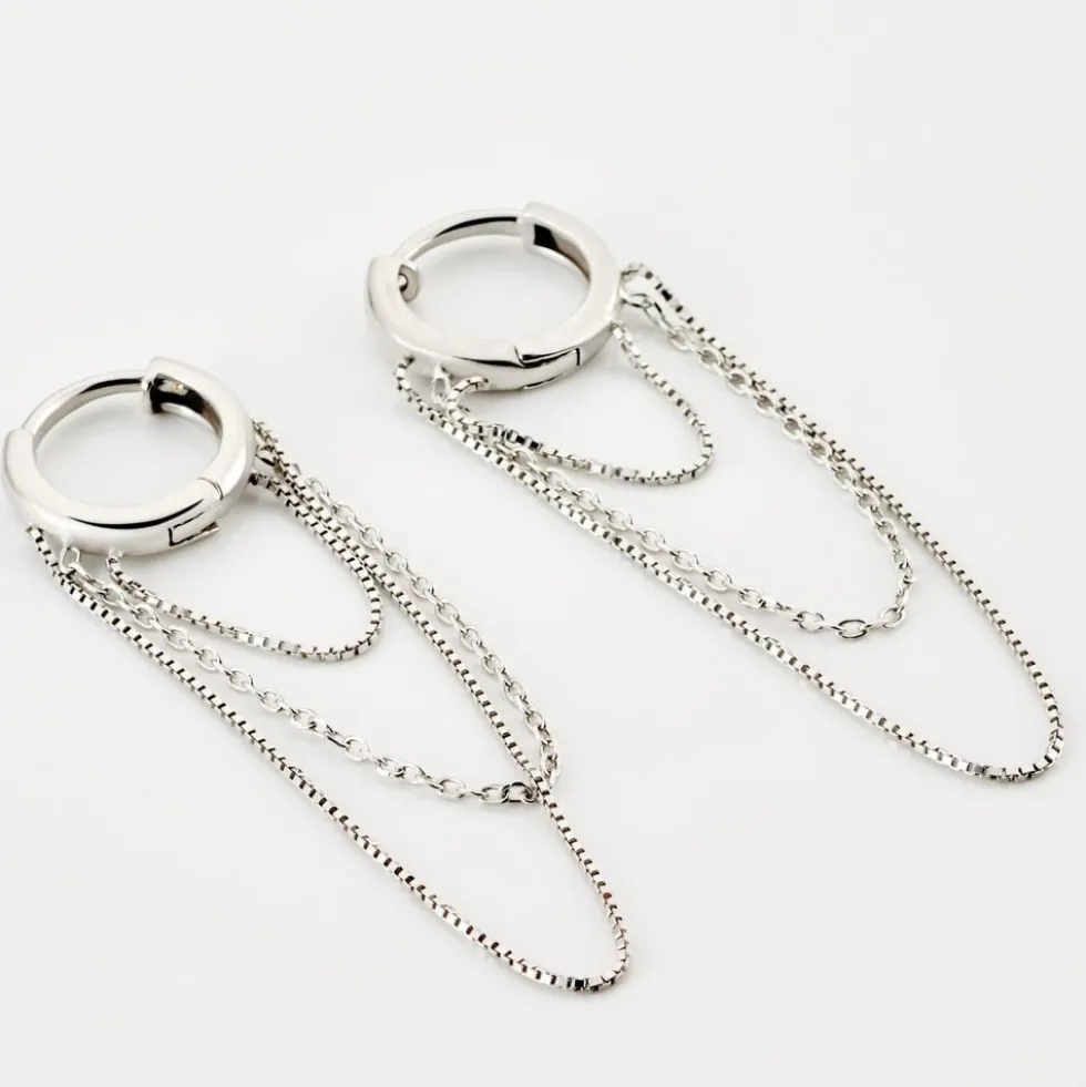 Créoles Argent Blanc Olavi