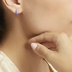 Créoles Argent Blanc Sadia