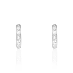 Créoles Callyste Rondes Argent Blanc Oxyde De Zirconium