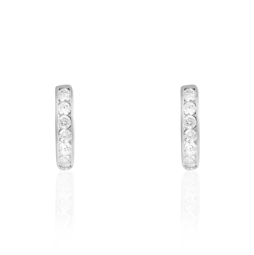 Créoles Callyste Rondes Argent Blanc Oxyde De Zirconium