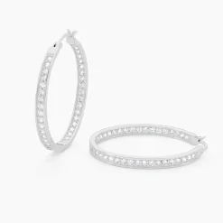 Créoles Classique Argent Blanc Django Oxyde De Zirconium