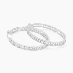 Créoles Classique Argent Blanc Django Oxyde De Zirconium