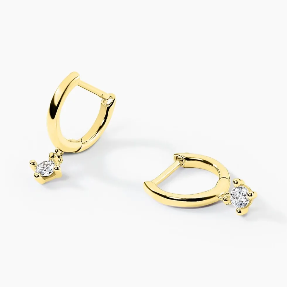 Créoles Claud Or Jaune Diamant Synthétique