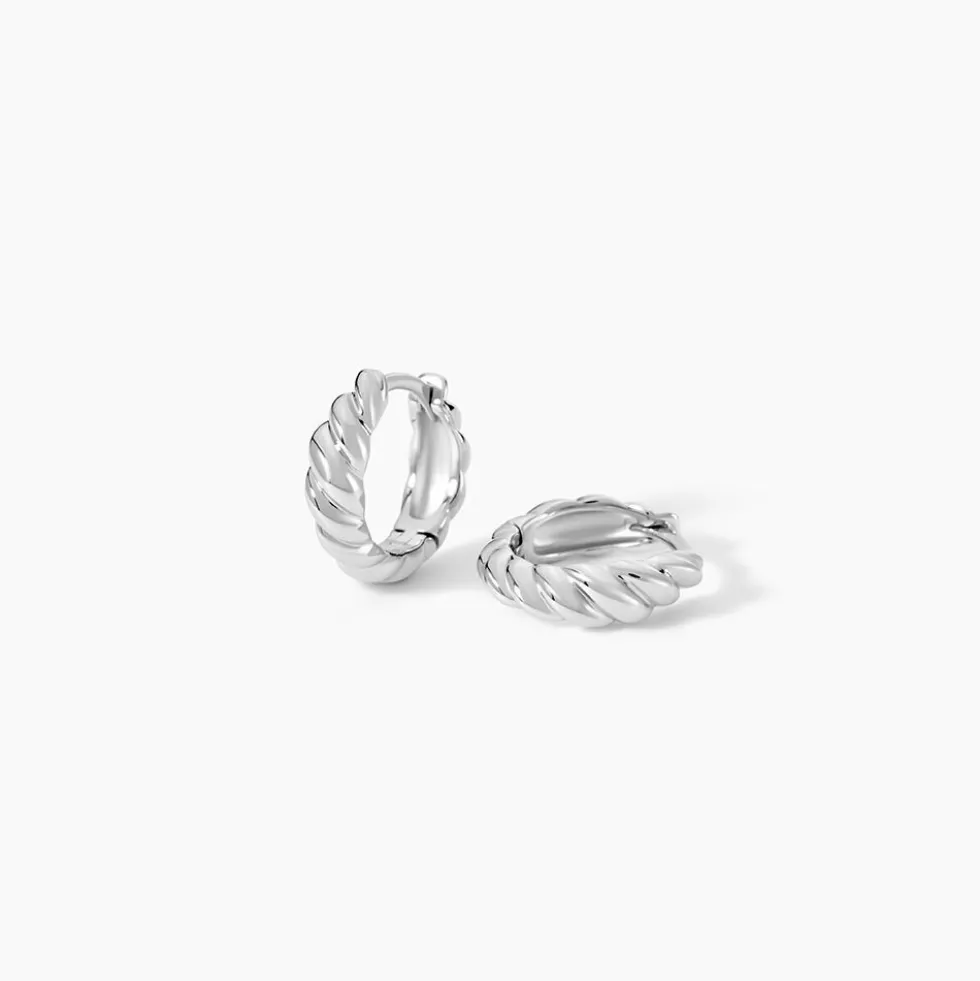 Créoles Croissant Argent Blanc
