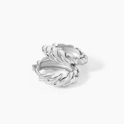 Créoles Croissant Argent Blanc