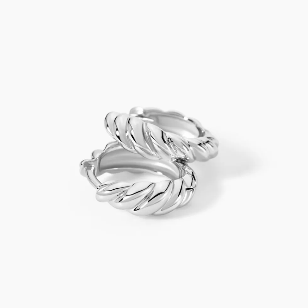 Créoles Croissant Argent Blanc
