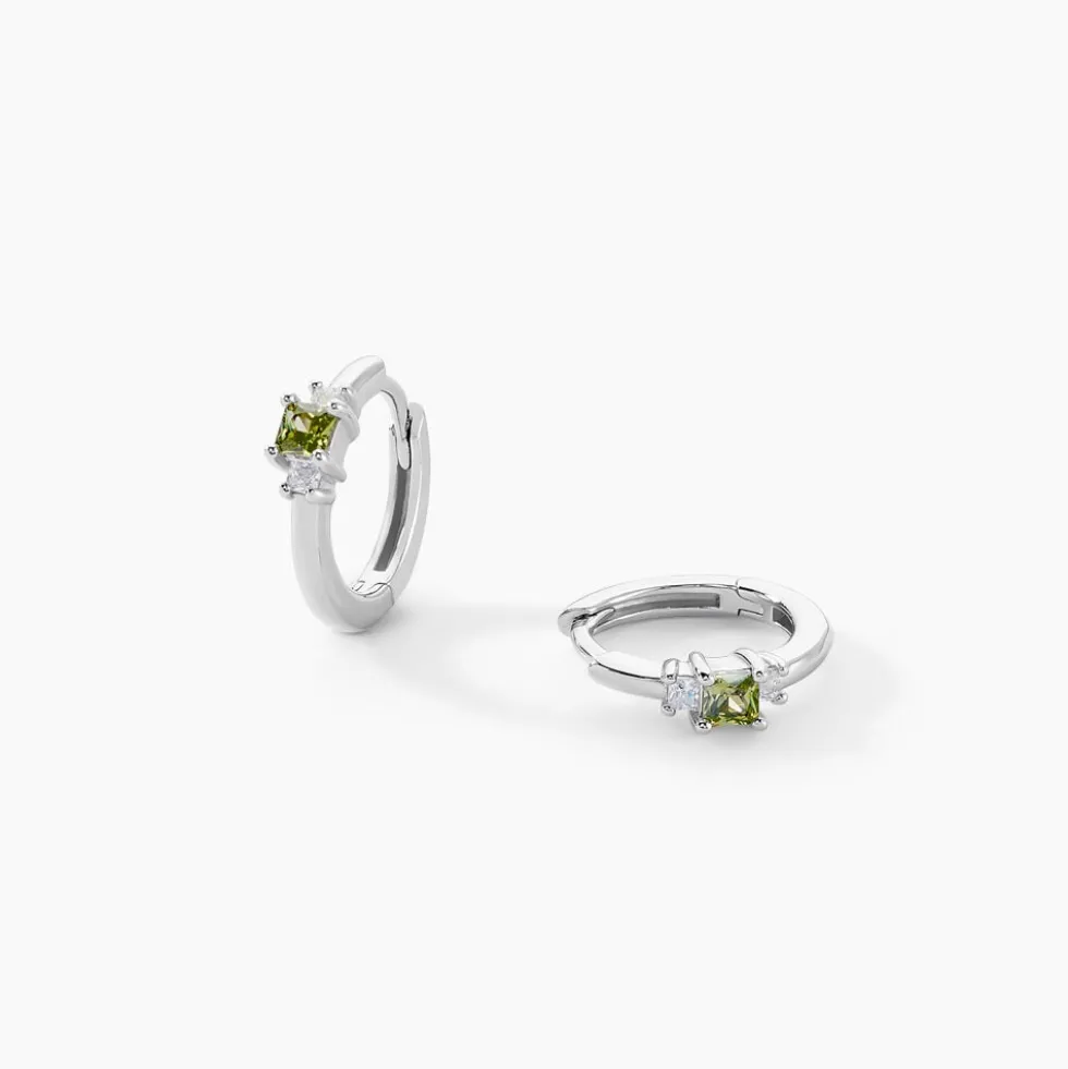 Créoles Desert Argent Blanc Oxyde De Zirconium