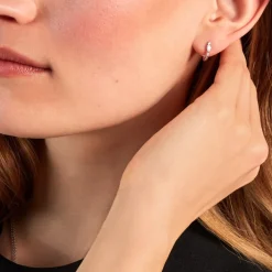 Créoles Desert Argent Blanc Oxyde De Zirconium