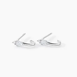 Créoles Desert Argent Blanc Oxyde De Zirconium