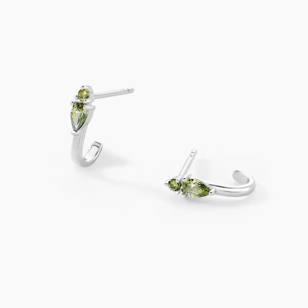 Créoles Desert Argent Blanc Oxyde De Zirconium