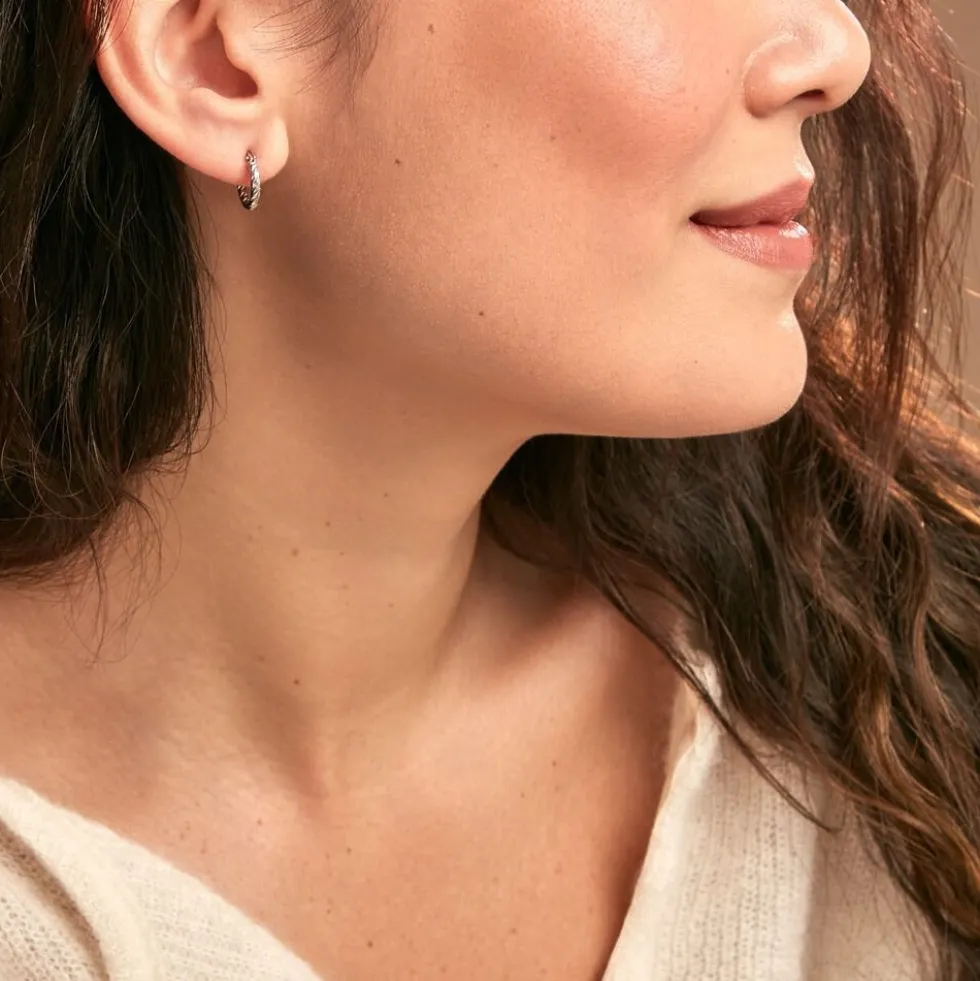 Créoles Djulia Argent Blanc
