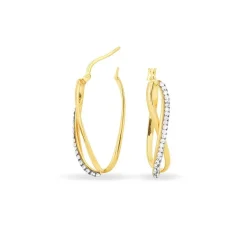 Créoles Domitilla Or Jaune Strass