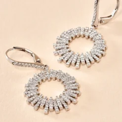 Créoles Doretta Argent Blanc Oxyde De Zirconium