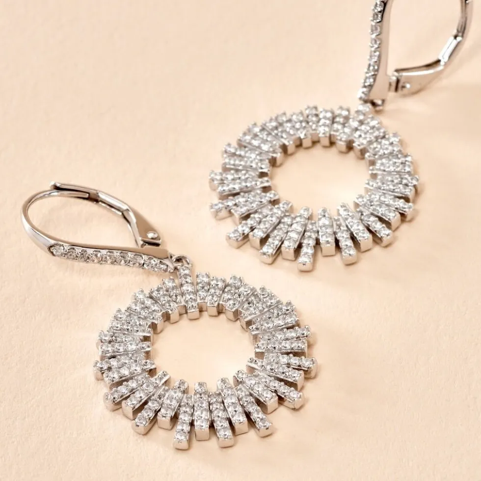Créoles Doretta Argent Blanc Oxyde De Zirconium
