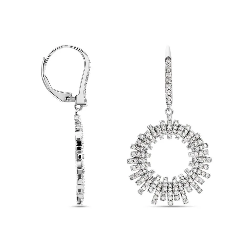 Créoles Doretta Argent Blanc Oxyde De Zirconium
