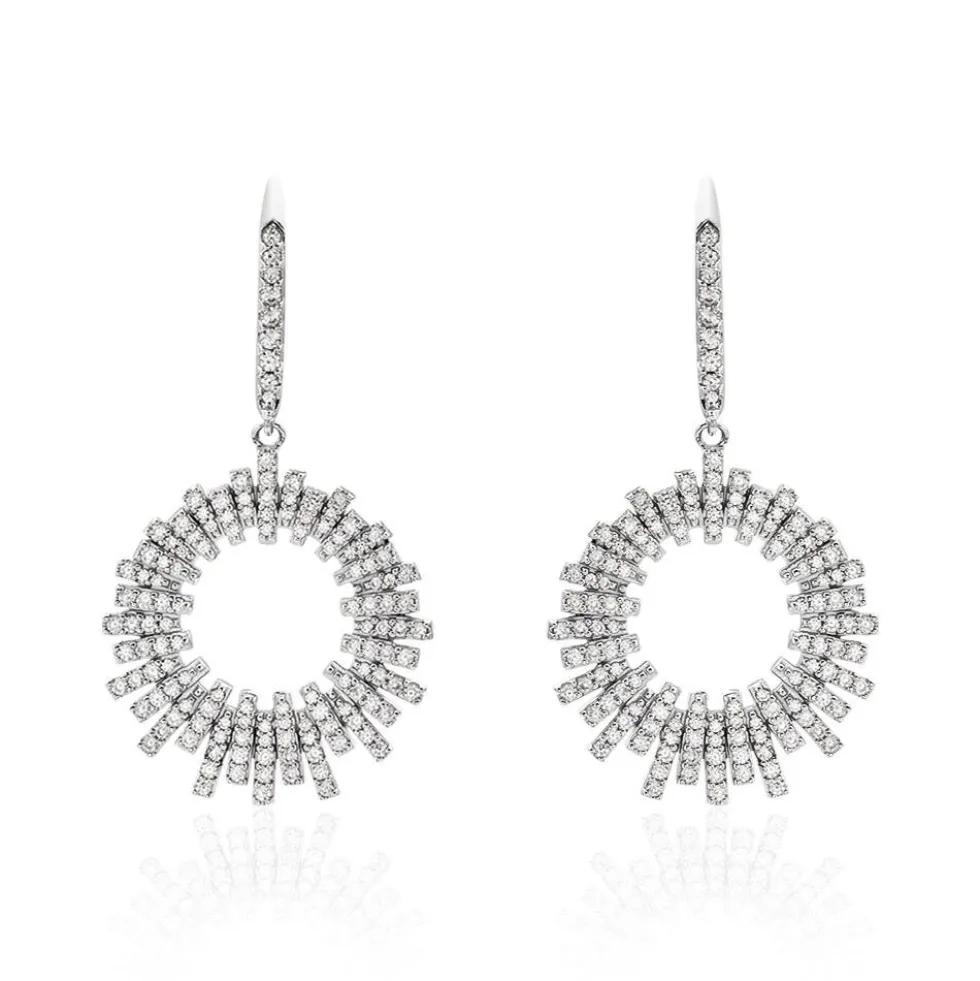 Créoles Doretta Argent Blanc Oxyde De Zirconium