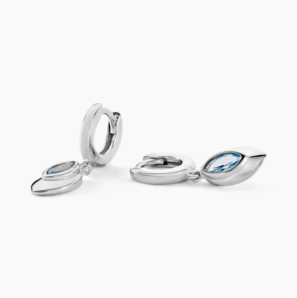 Créoles Duchesse Argent Blanc Oxyde De Zirconium
