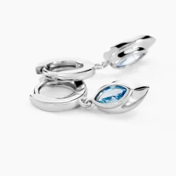 Créoles Duchesse Argent Blanc Oxyde De Zirconium